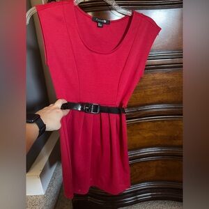 Forever21 red dress with black belt